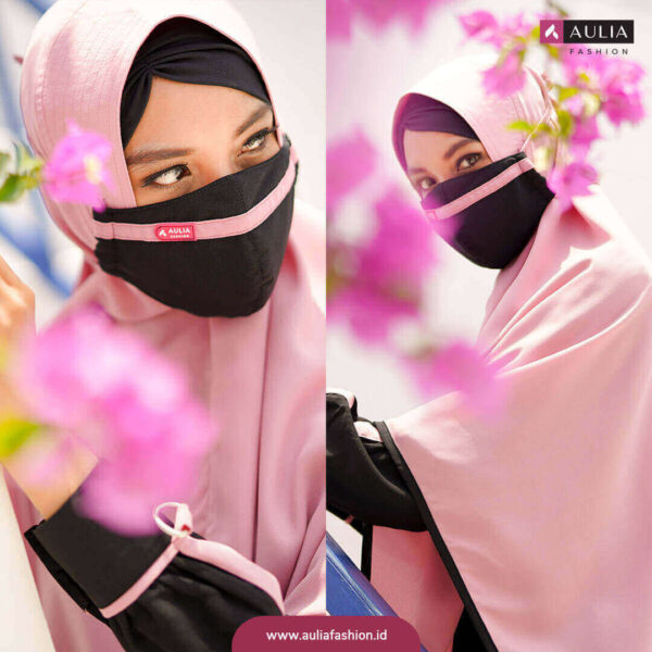 Masker Fashion Yumnaa Black Pink by Aulia Fashion 2