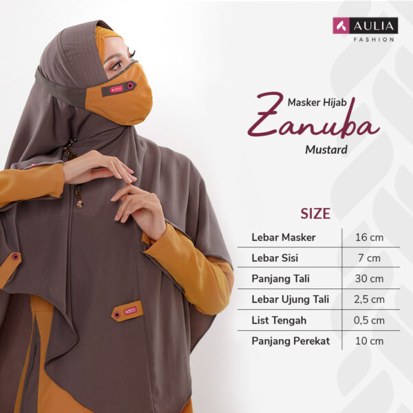 Masker Hijab Zanuba Mustard Aulia Fashion 2