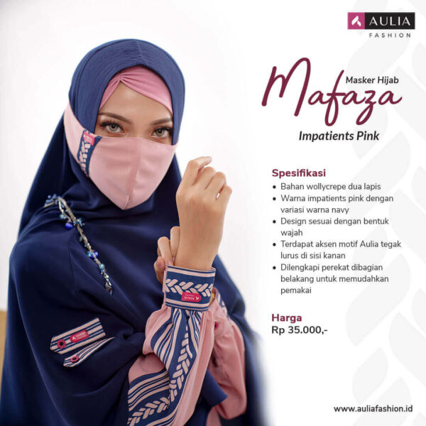 Masker Hijab Mafaza Impatients Pink Aulia Fashion