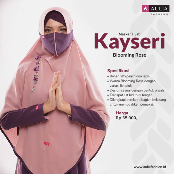 Masker Hijab Kayseri Blooming Rose Aulia Fashion 1