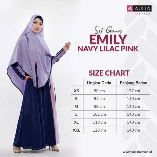 set gamis aulia fashion emily navy lilac pink 3