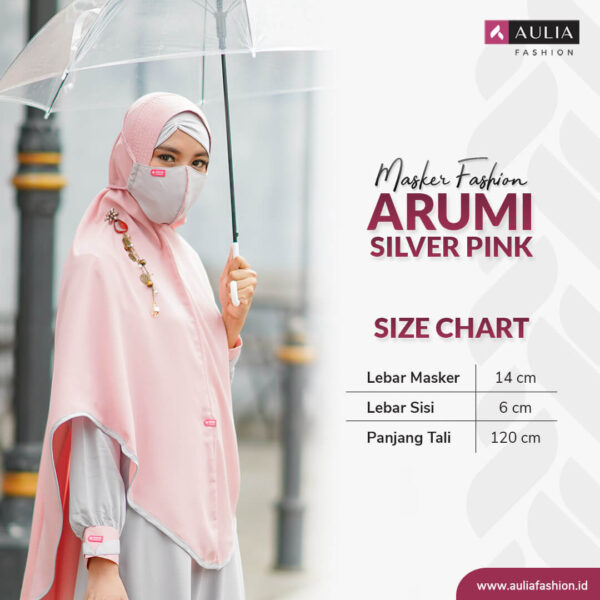 Masker Fashion Arumi Silver Pink by Aulia Fashion 3