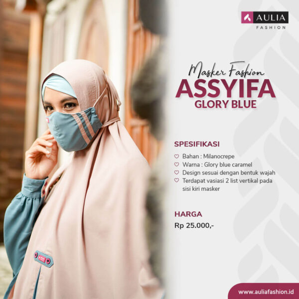 Masker Fashion Assyifa Glory Blue by Aulia Fashion 1