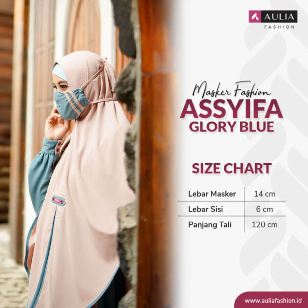 Masker Fashion Assyifa Glory Blue by Aulia Fashion 3