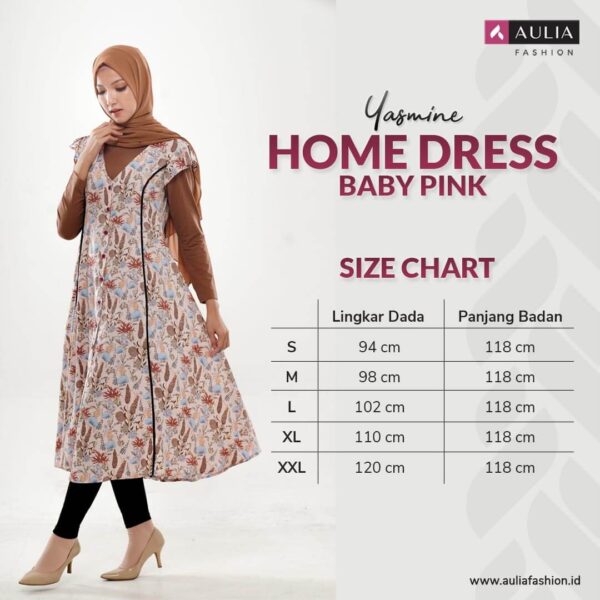 Yasmine Home Dress Aulia Fashion Baby Pink 3