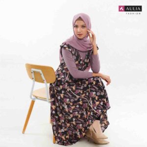 Yasmine Home Dress Aulia Fashion Black Purple 1