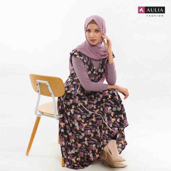 Yasmine Home Dress Aulia Fashion Black Purple 1