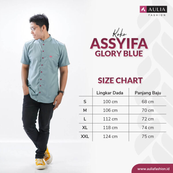 Baju Koko Aulia Fashion Assyifa Glory Blue 3