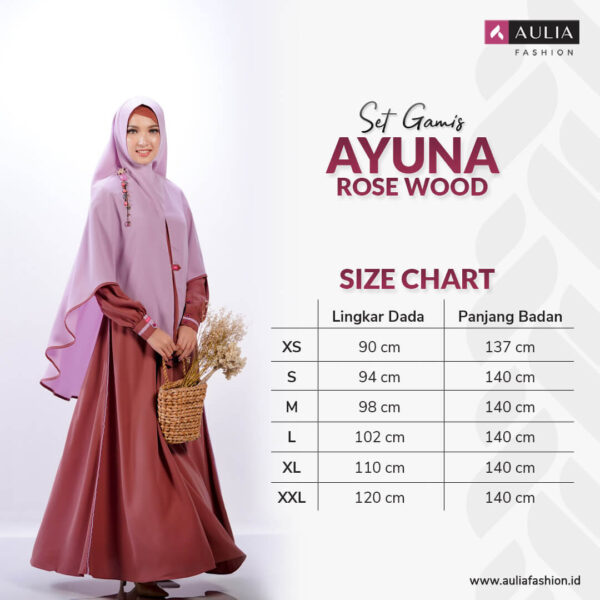 Set Gamis Aulia Fashion Ayuna Rose Wood 3