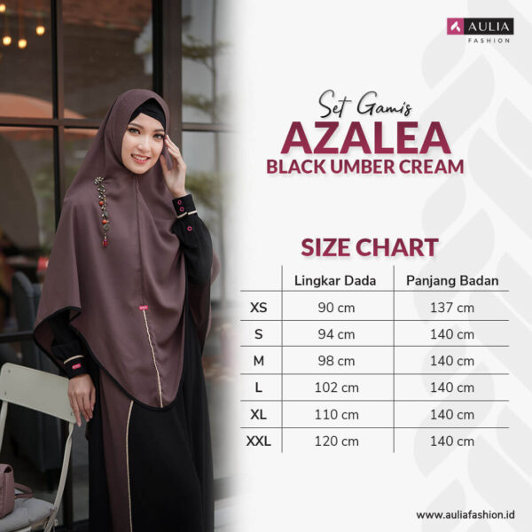 Set Gamis Aulia Fashion Azalea Black Umber Cream 3