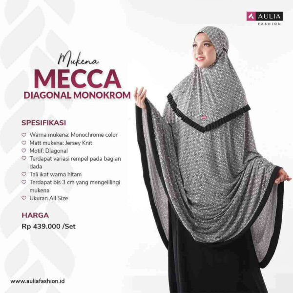 Set Mukenaa Mecca Diagonal Monokrom by Aulia Fashion 1