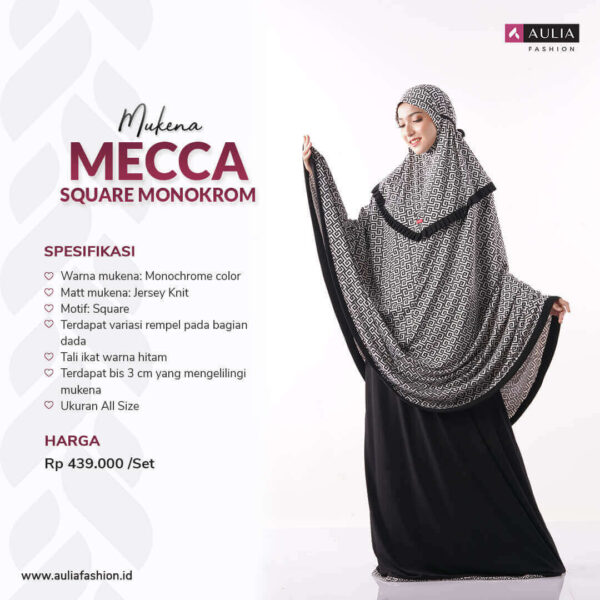 Set Mukena Mecca Square Monokrom by Aulia Fashion 1