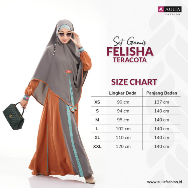 Set Gamis Aulia Fashion Felisha Teracota 3