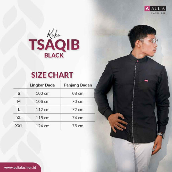 Baju Koko Tsaqib Black by Aulia Fashion 3