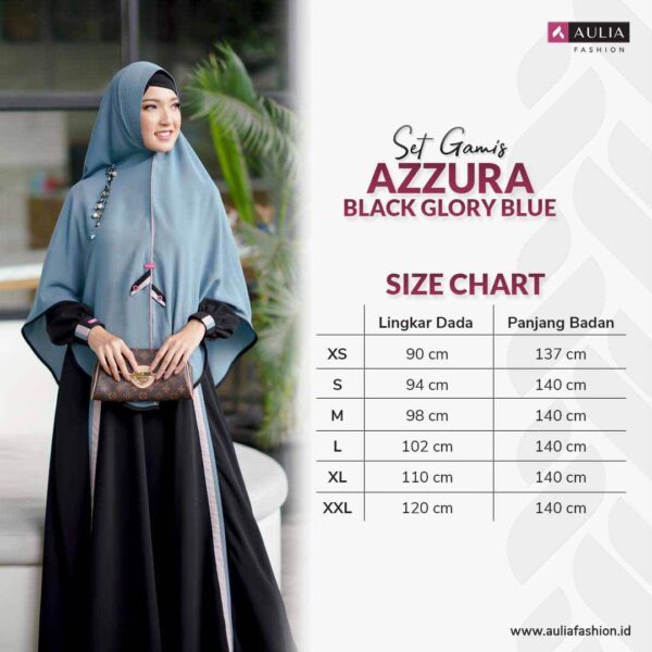 Set Gamis Aulia Fashion Azzura Black Glory Blue 3