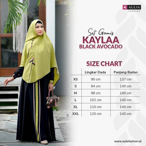 Set Gamis Aulia Fashion Kaylaa Black Avocado 3