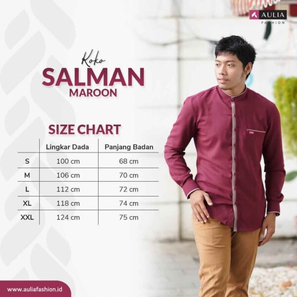 Baju Koko Salman Maroon by Aulia Fashion 3