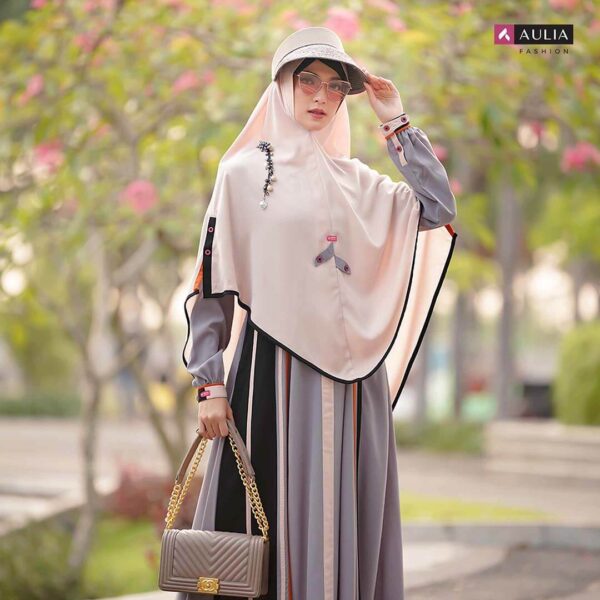 Set Gamis Aulia Fashion Kinara Cool Grey 1
