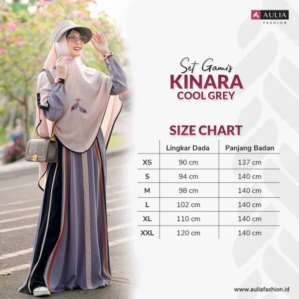 Set Gamis Aulia Fashion Kinara Cool Grey 3