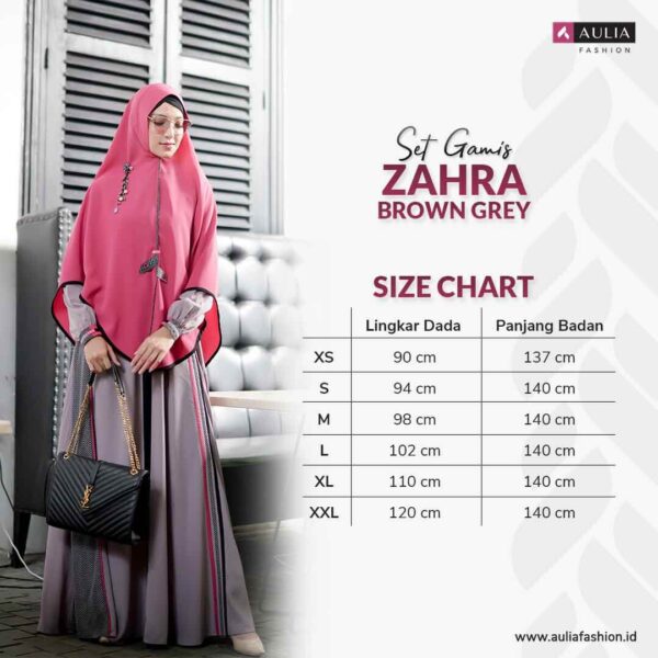 Set Gamis Aulia-Fashion Zahraa Brown Grey 3