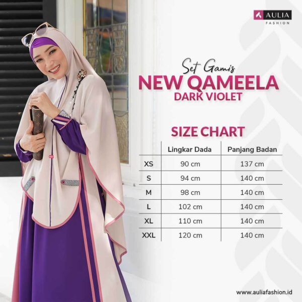 Set Gamis Aulia Fashion New Qameela Dark Violet 3