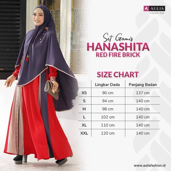 Set Gamis Aulia Fashion Hanashita Red Fire Brick 3