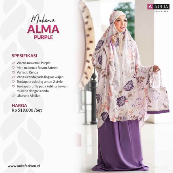 Mukena Alma Purple by Aulia Fashion 1