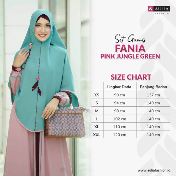 Set Gamis Aulia Fashion Fania Pink Jungle Green 3