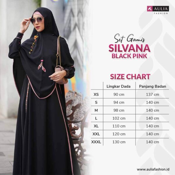 Set Gamis Aulia Fashion Silvana Black Pink 3