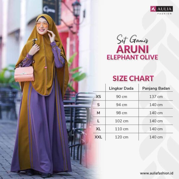 Set Gamis Aulia Fashion Aruni Elephant Olive 3