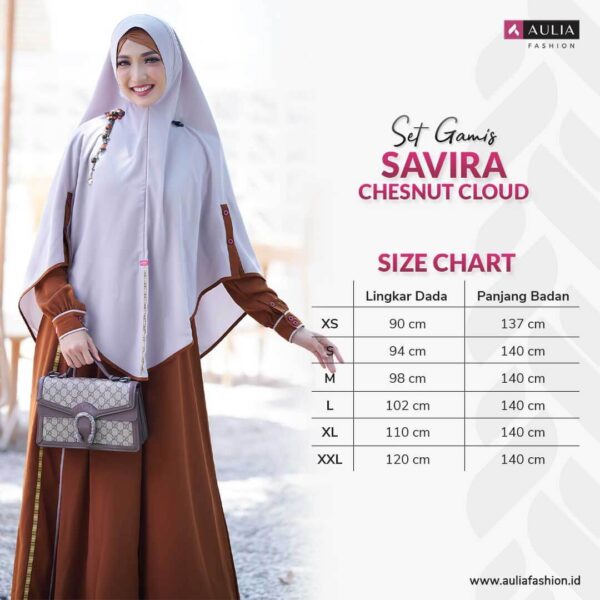 Set Gamis Aulia Fashion Savira Chesnut Cloud 3